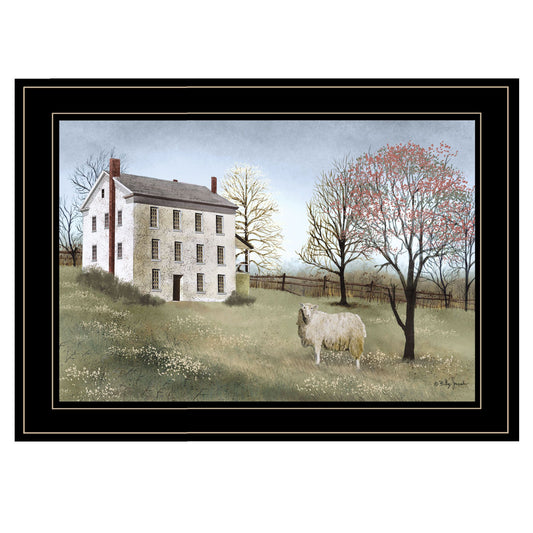 Trendy Decor 4U "Spring at White House Farm" Framed Wall Art, Modern Home Decor Framed Print for Living Room, Bedroom & Farmhouse Wall Decoration by Millwork Engineering