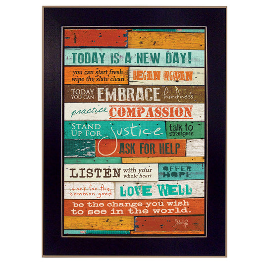 "A New Day" By Marla Rae, Printed Wall Art, Ready To Hang Framed Poster, Black Frame