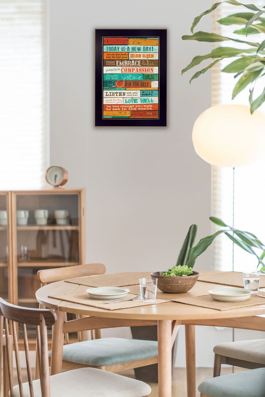 "A New Day" By Marla Rae, Printed Wall Art, Ready To Hang Framed Poster, Black Frame