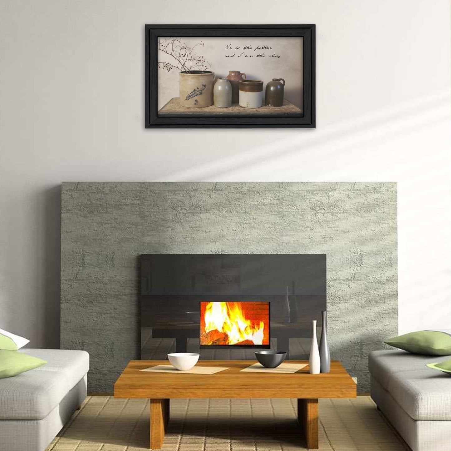 Trendy Decor 4U "He is the Potter" Framed Wall Art, Modern Home Decor Framed Print for Living Room, Bedroom & Farmhouse Wall Decoration by Billy Jacobs